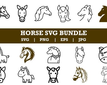 Pferde-Svg-Bundle, Pferdesilhouette, Hufeisen-Svg, Pferdekopf-Svg, Pferdeliebhaber-Svg, Pferdeschnitt-Dateien für Cricut, Pferdeherz-Svg, Tier-Svg