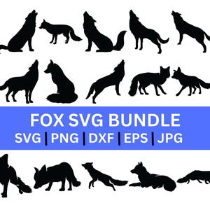 Fox SVG Bundle: Clipart, Silhouette, Cut Files (Digital Download)