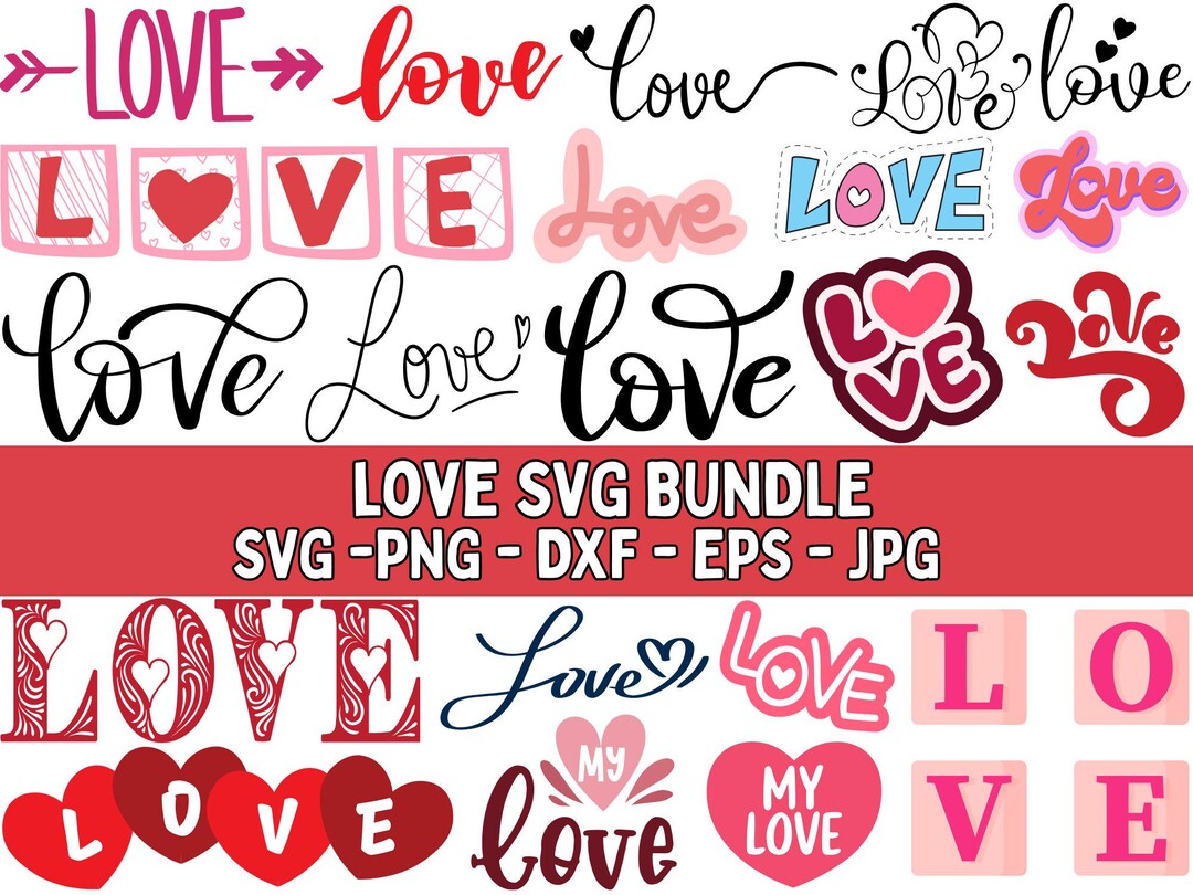 Love SVG Bundle, Valentines Day Cut Files (digital Download) - Etsy
