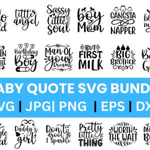 Funny Baby SVG Bundle: Onesie Quotes, Newborn Sayings (Digital Download)