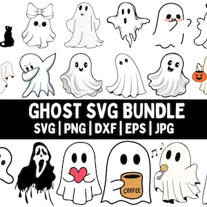GHOST SVG, Halloween svg, Ghosts svg, Ghost svg bundle, Ghost Clipart, Cute ghost cut files, Halloween ghost Design Clipart Digital Download