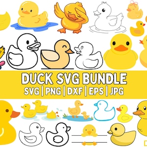 Duck Svg Bundle, Rubber Ducky Svg, Rubber Duck Svg, Duck Clipart, Duck Cut File, Duck Png, Rubber Duck Clipart, Yellow Duck Svg, Svg