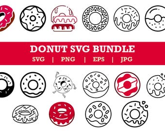 Donut SVG Bundle, druckbare Donut Clip Art (digitaler Download)