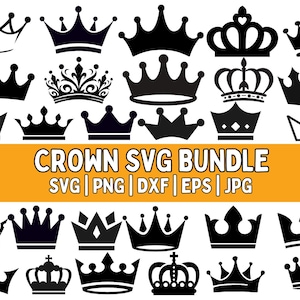 Royal Crown Svg, Crown Svg Bundle, King Crown Svg, Queen Crown Svg, Crown Clipart, Princess Tiara Svg, Cricut, Silhouette, Instant Download