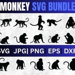 Cute Monkey SVG, Baby Monkey Svg, Cartoon Monkey Svg, Cute Monkey Clipart, Monkey Silhouette Monkey Outline Monkey Face Svg, Cute Monkey Png