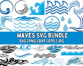 Paquete SVG de olas oceánicas: archivos de corte náuticos (descarga digital)