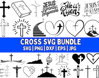 Grunge Cross SVG Bundle: Distressed Christian Designs (Digital Download