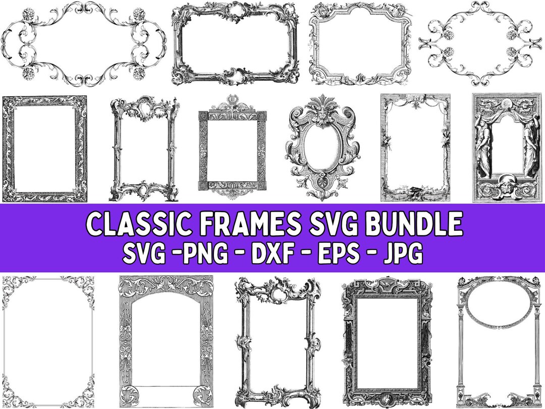 Classic Frames PNG | Elegant Vintage Frame Designs for Cricut ...