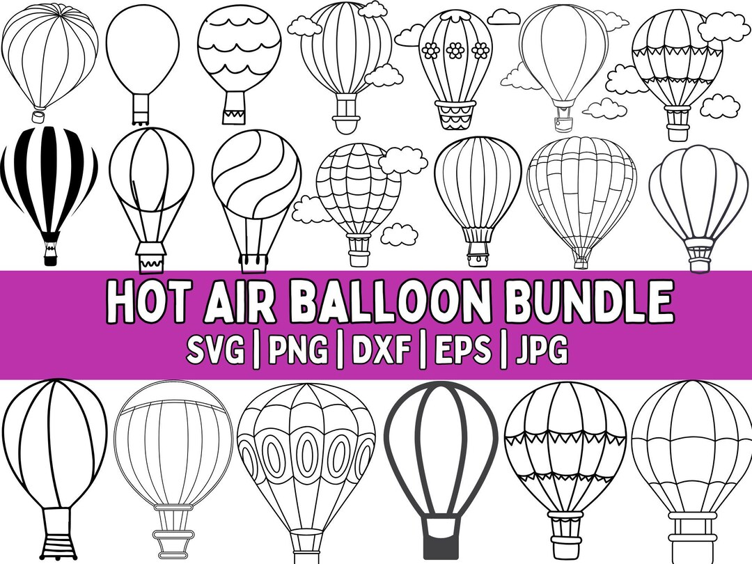 Hot Air Balloon SVG Bundle, Clipart Graphics (digital Download) - Etsy