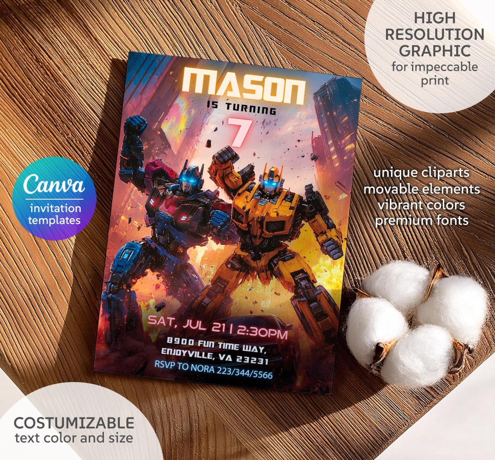 Printable Invite, Transformers Rise of the Beasts Birthday Invitation ...