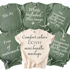 Komfort Farben C1717 Elfenbein und Moos flach legen Gruppe Mockup, Elfenbein Hemd Mockup für Etsy Verkäufer, Moos flach legen Mockup, Mockup Bundle Tshirt