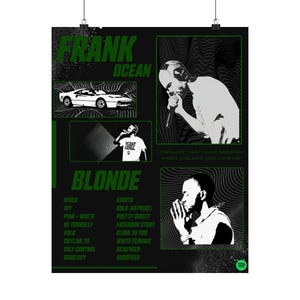 Póster de Frank Ocean, impresión de arte de pared musical, decoración de dormitorio, decoración de dormitorio universitario, decoración de oficina en casa