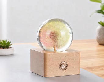 Dandelion Night Lamp, Dandelion Personalized Night Light, Dry Flower Dandelion Epoxy Resin Night Light,Handmade Dandelion Gifts Lamp