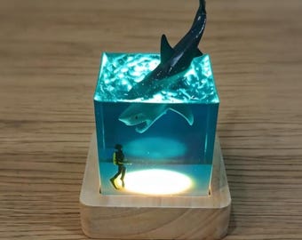サメ対クラーケンの戦いジオラマメガロドンハンティングオーシャン