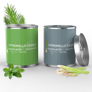 Mosquito Citronella Candles 2pcs,Indoor Outdoor Lemongrass Scented Candle Summer Candle Mosquito Repellent Citronella Scented Candle Set