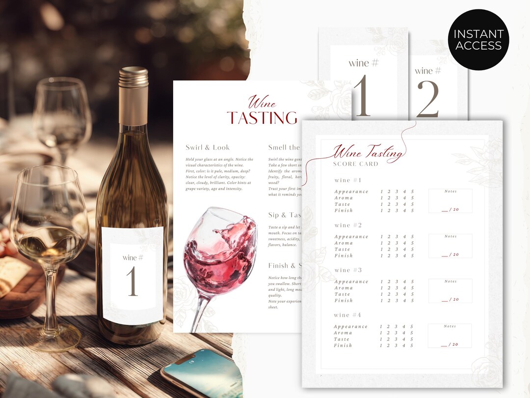 Wine Tasting Kit Printable, Wine Tasting Template for Home Parties ...