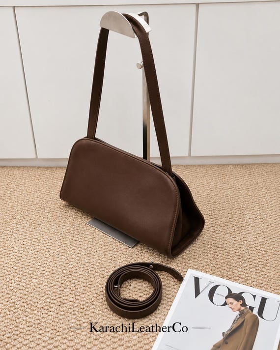 Peggy Leather Shoulder Bag Handcrafted Minimalist Crossbody Purse, Elegant Everyday Tote, Versatile Clutch, Designer Handbag for Women