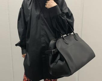 Handgemaakte zachte Margaux-leren handtas Minimalistische tas aan bovenkant luxe zachte leren draagtas klassieke schoudertas voor dagelijks gebruik: 12, 15 en 17 inch
