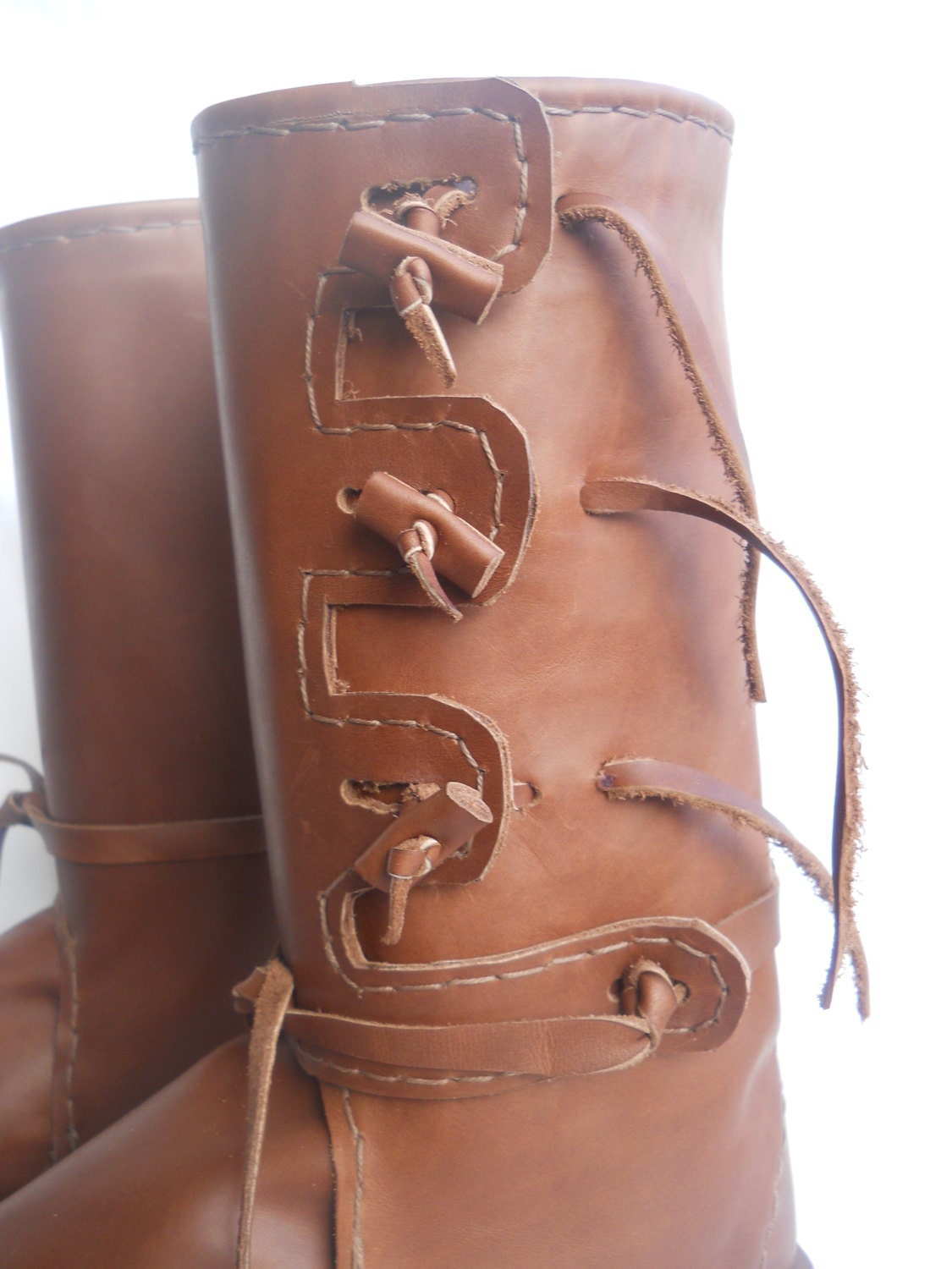 Men Faux Leather Retro Medieval Boots Nordic Viking Men Long Boots main image 1