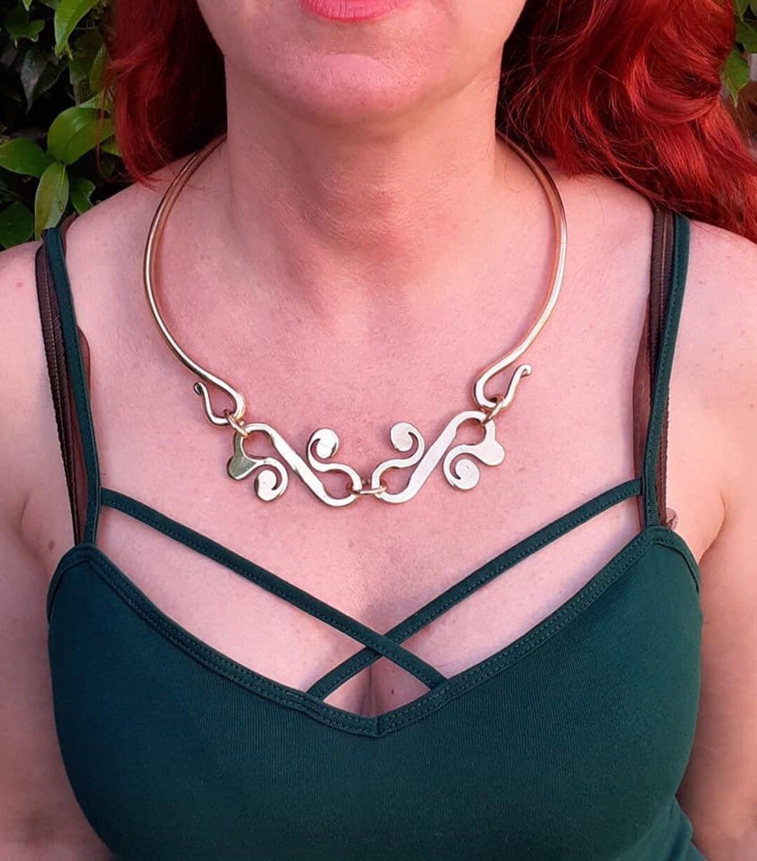 Brass Torque Necklace Etsy