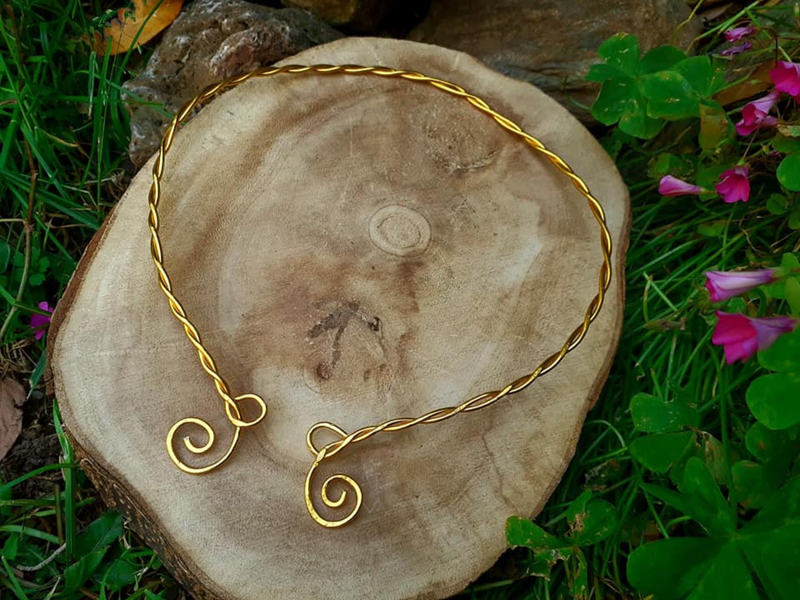 Celtic Braided Torc Necklace Etsy UK