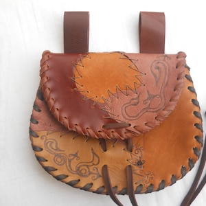 multi color  leather belt bag, pouch