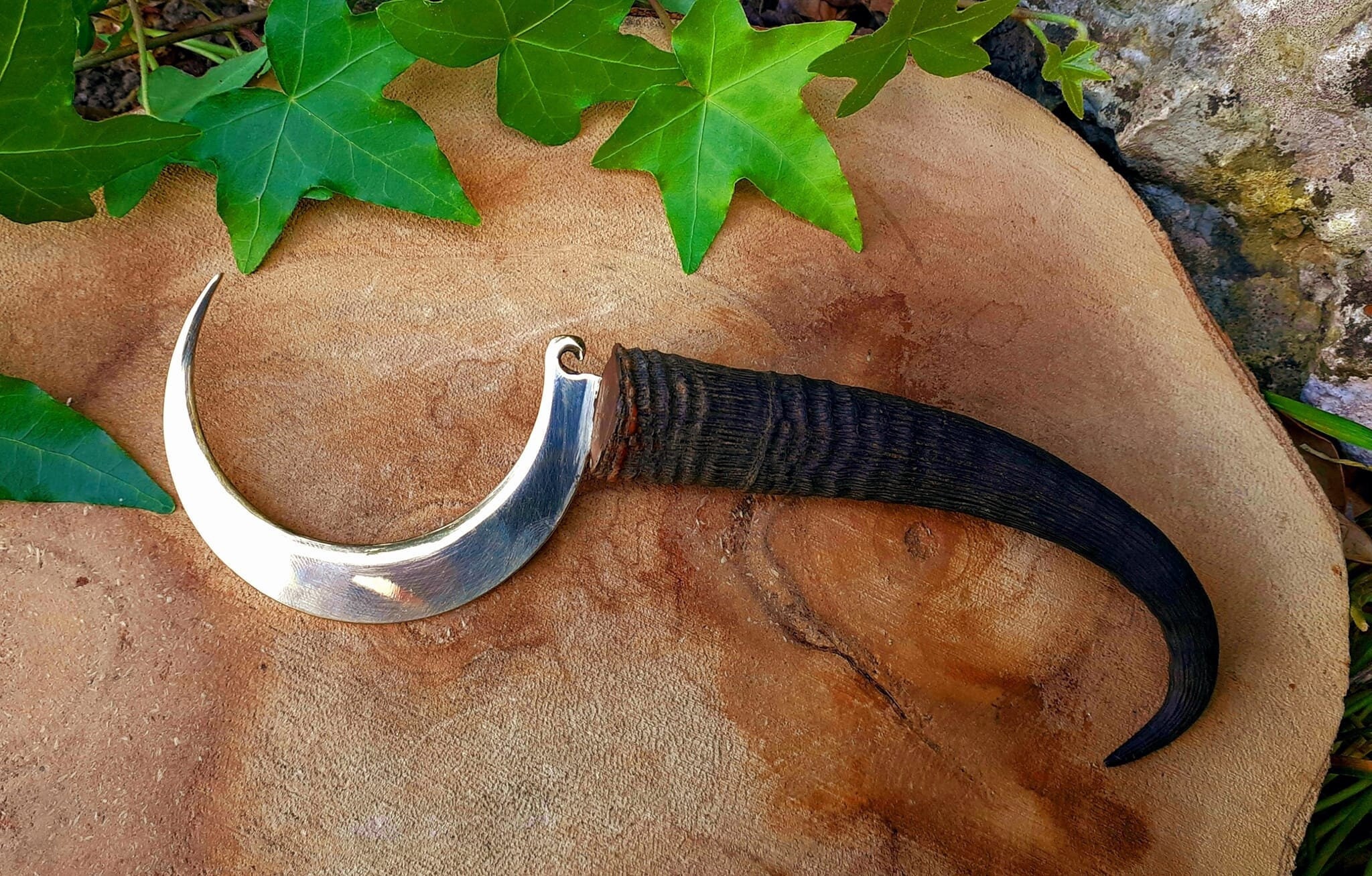 Handmade Forged Sickle Set 3pcs. the Tool for Herbalism. Forged Braid  Handmade for Collecting Herbs. Boline Ritual Sickle Hand Forged Boline 