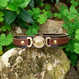 Leather and Brass headband- circlet-tiara
