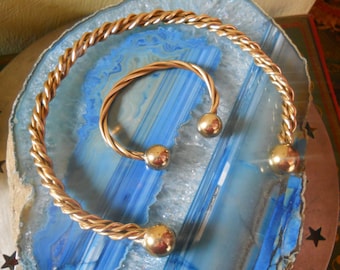 Tripla coppia intrecciata e bracciale