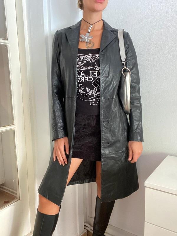 00s LAMB LEATHER TRENCH COAT ARCHIVE Y2K Y2k Trench Coat - Etsy