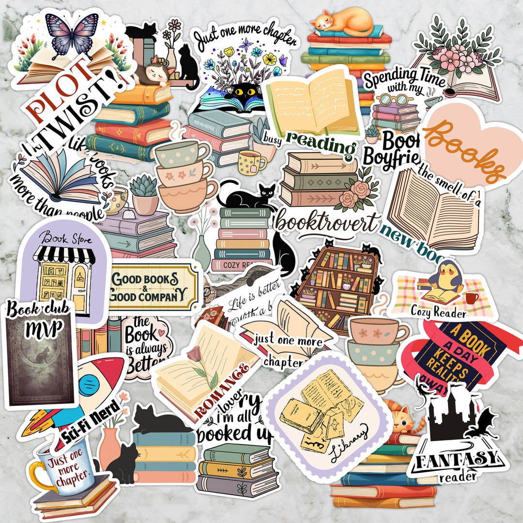 Bookish Mini Stickers Pack of 20 / Book Lovers Sticker Pack - Etsy