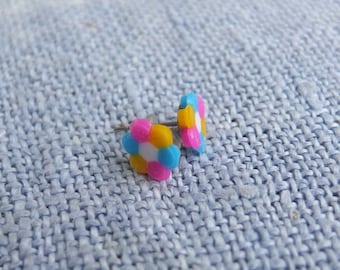 Pride Stud Earrings - Fuse Beads - Flowers, 3, 4 or 6 Colors - Made To Order