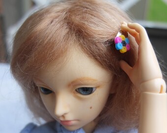 Pride Hairclip for BJD/Doll - Fuse Beads - Flowers, 3, 4 or 6 Colors - Made To Order