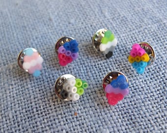 Pride Pin - Fuse Beads - Diamonds, 3 or 5 Colors - Made To Order