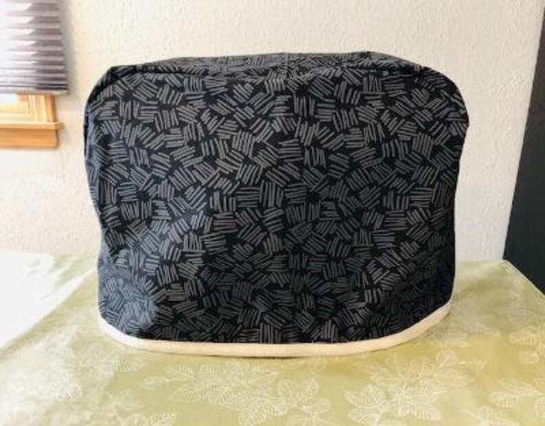 Black - Handcrafted Cotton Sewing Machine Cover 16