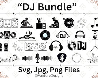 DJ Clipart, Music (svg, png, jpg), Studio Silhouette