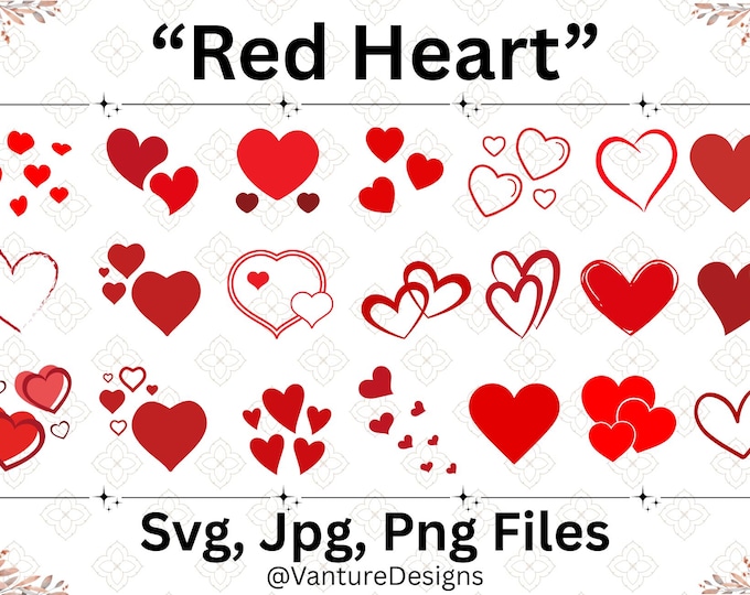 Corazones rojos SVG, Corazón SVG, San Valentín SVG, 14 febrero svg ...