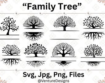 Family Name Tree SVG, Tree of Life Silhouette (Digital Download)