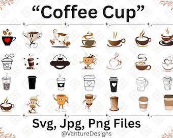 Coffee Mug SVG Bundle, Coffee Cup Png Bundle, Caffeine Svg, Coffee Bar Svg, Coffee Shirt Svg, Svg Cut Files for Cricut & Silhouette