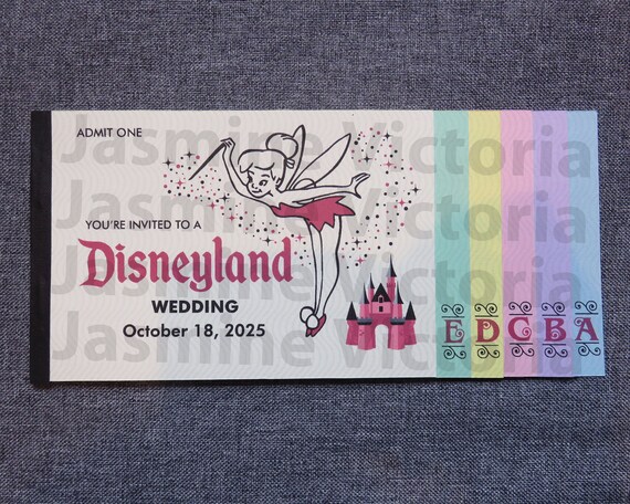 Env Inc Personalised Disney Inspired Wedding Ticket Invitations Party Invite