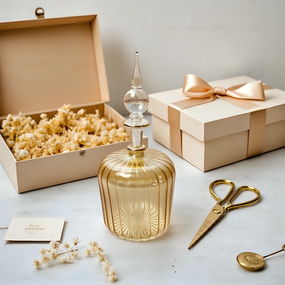 Perfume Bottle Handmade Gift With 14k Gold Accents Elegant