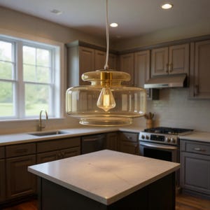 Pendant Light Kitchen Island Light Hand Blown Glass Modern Ceiling Light Fixture Blown Glass Pendant Hanging Light Pendant Lighting