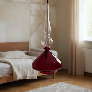 Hand Blown Glass Pendant Light: Art Deco Chandelier for Kitchen Island