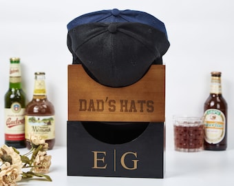 Personalized Cap Holder,Engraved Cap Holder,Father's Day Gift for Him,Baseball Cap Organizer for Dad, Best Dad Gift, Wood Hat Organizer