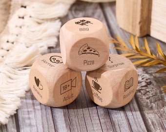 Personalized Food Dice,Custom Date Night Dice,Couples Dinner Idea Dice,Anniversary Gifts,Gift for Couples,Valentine's Day Gifts for Him Her