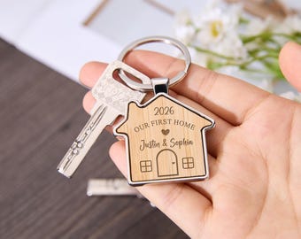 Our first home gift,Personalized Couples Keyring,Moving House Gift, New Home Keyring,His and Her Keyrings,Gifts for Boyfriend,Gifts for Wife
