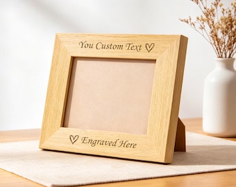 Custom Wood Photo Frame,Engraved Picture Frame,Bespoke Engraving Frame,Wedding Photo Frame,Personalized Fathers Day Gifts,Birthday Gift