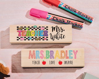 Personalisierter Lehrer Whiteboard Radiergummi, individuelle Geschenke für den Lehrer, Tafel Radiergummi mit Marker, Vorschullehrer Namensgeschenke