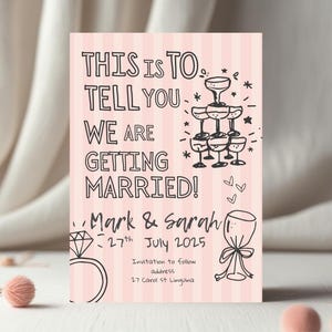 Whimsical Save the Date Template: Handwritten Wedding Invitation (Canva Editable, 5x7&quot; & Digital Evite) (Digital Download