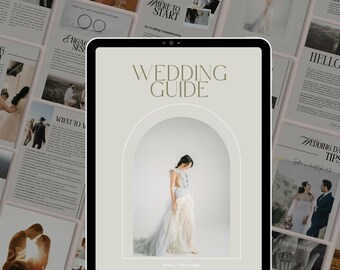 Modern Canva Wedding Photography Welcome guide, Wedding Photography Pricing Guide Template, pre written content, Photography Marketing Guide
